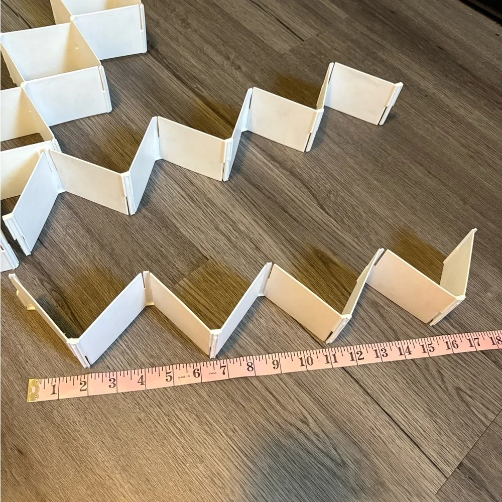 Adjustable White and Cream Drawer Organizer